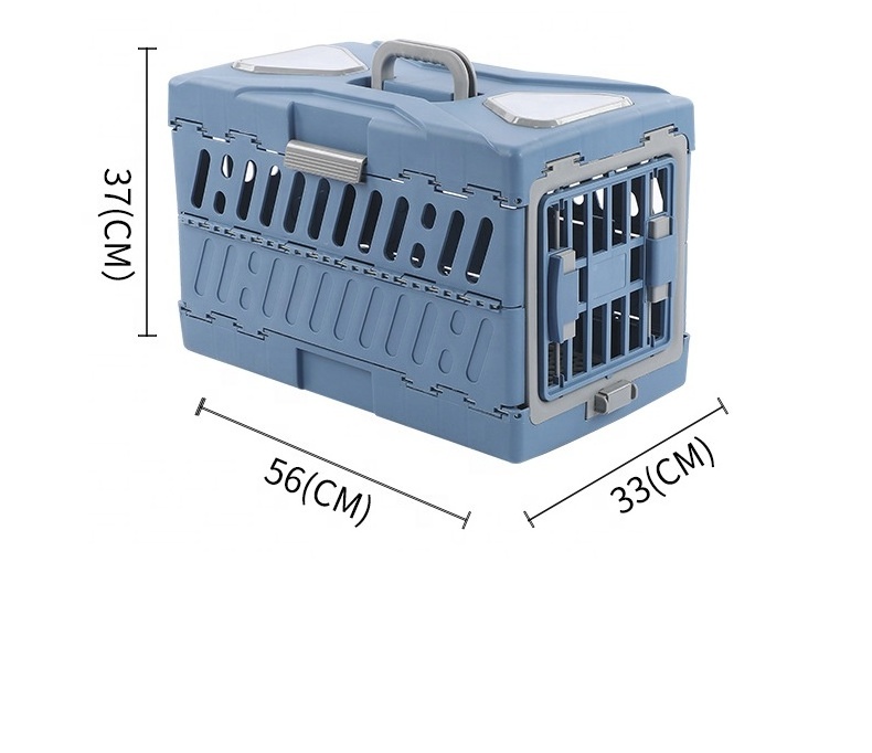 18 Inch Collapsible Puppy Portable Foldable Travel Cage Kennels for Small Dog or Cat Plastic Pet Carrier