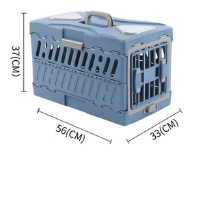 18 Inch Collapsible Puppy Portable Foldable Travel Cage Kennels for Small Dog or Cat Plastic Pet Carrier