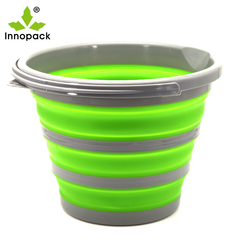 Wholesale Household Folding Foldable Wash Basin Collapsible Silicone Bucket with Handle