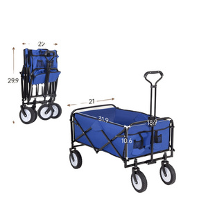 Outdoor Foldable Camping Wagon /Cart Collapsible Sturdy Steel Frame Garden /Beach Wagon /Cart /trolley