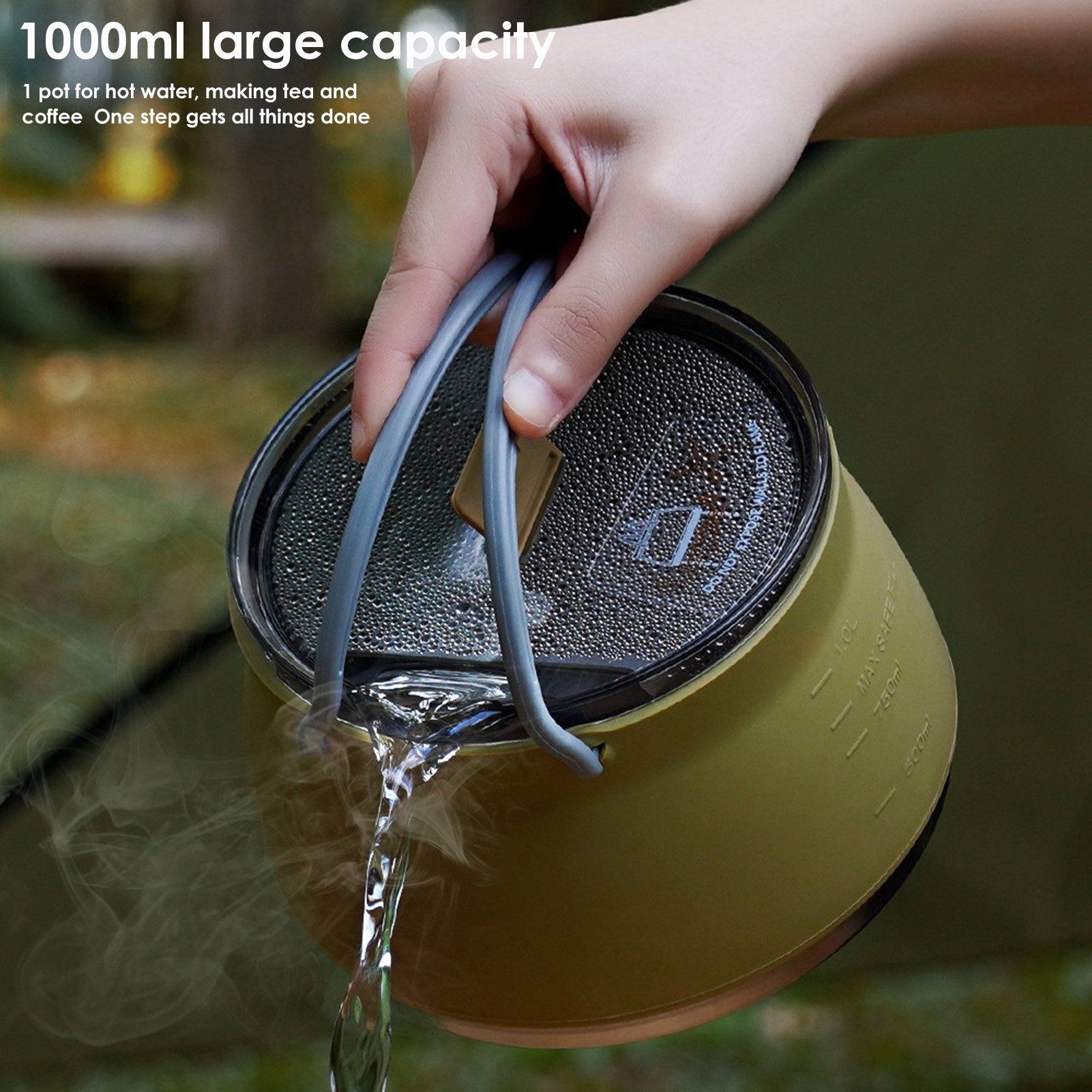 700ml Titanium Kettle with Folding Handle Ultralight Portable Teapot for Outdoor Camping Coffee Maker