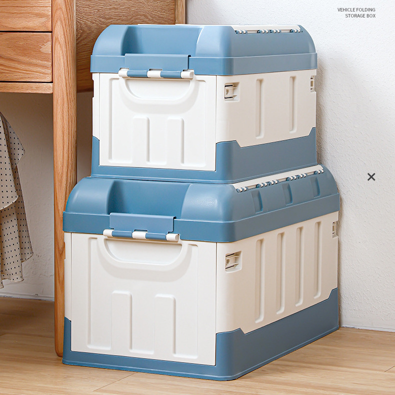 Folding large storage box for clothes books storage and finishing plastic household storage boxes