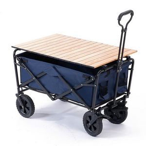 Portable 4 Wheels Folding wagon Trolley Cart With Adjustable Handle Bar Popular Outdoor