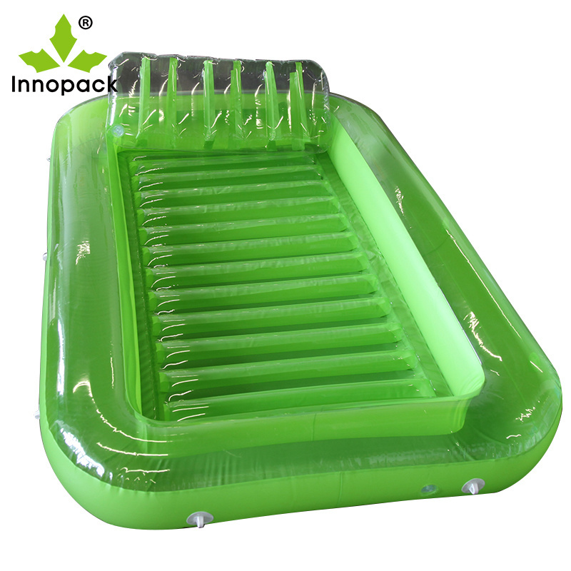 Inflatable Floating Mat Swimming Pool Mattress Pool Mat Float Lounge with Pillow