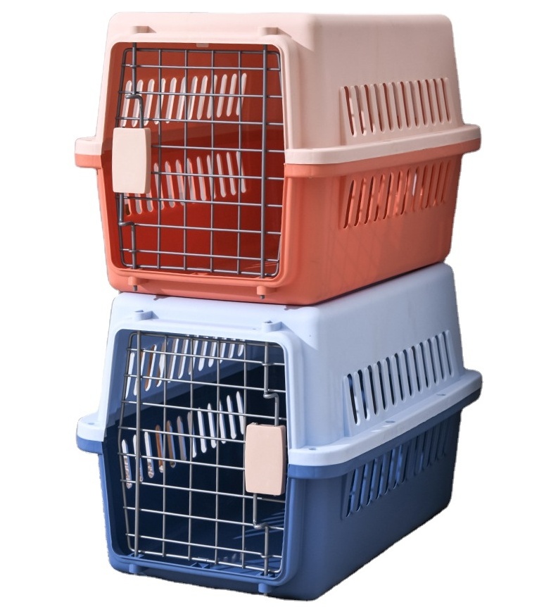 Pet Cages Bag Carrier And Travel Crates Plastic Airline Shipping Approved Dog Transport Box