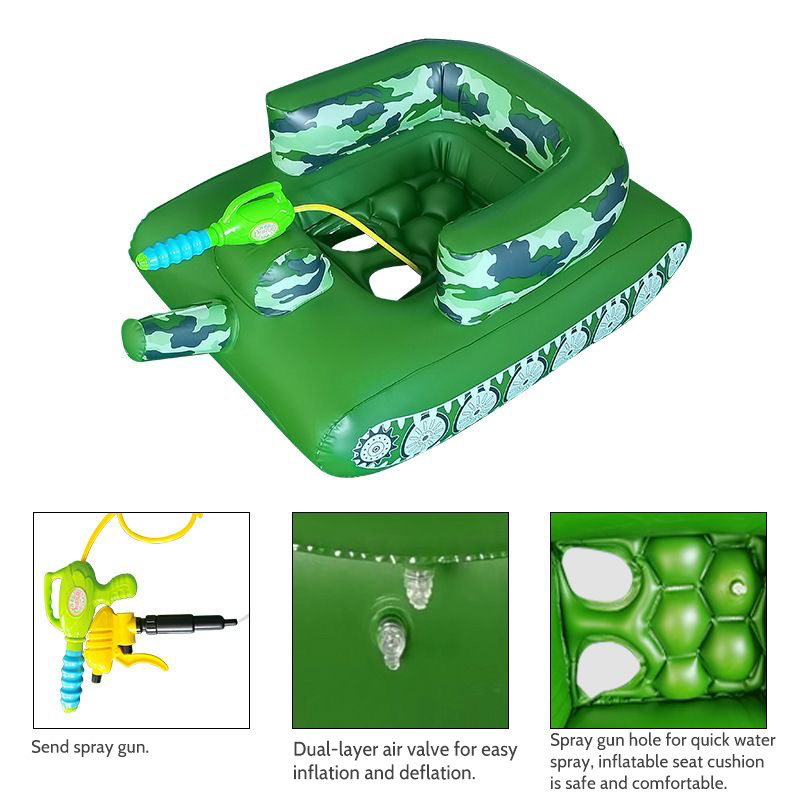 New Design Funny Pool Children's Inflatable Tank Pool Float Toys Floating Raft Water Jet Car