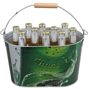 Custom Ice Bucket Corona Ice Bucket Zinc-plated Galvanized Metal Beer 5L Buckets, Coolers & Holders