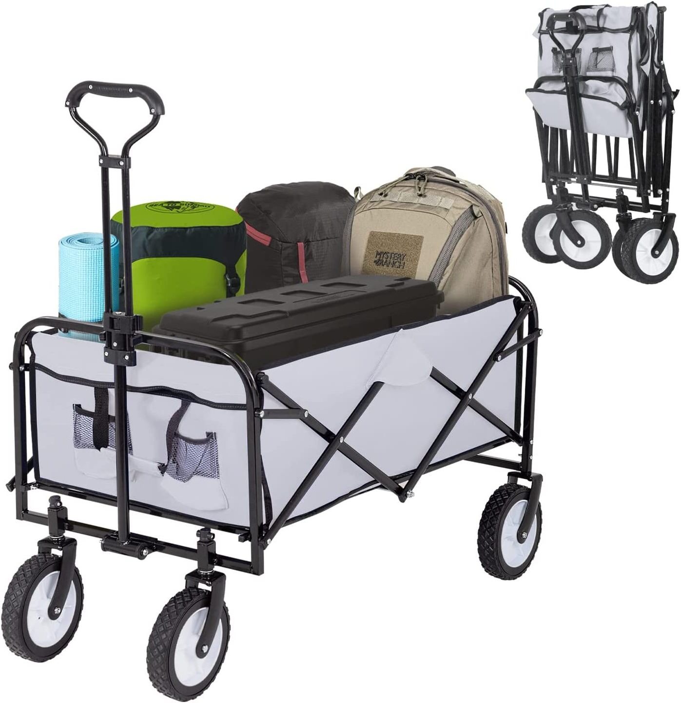 Outdoor Foldable Camping Wagon /Cart Collapsible Sturdy Steel Frame Garden /Beach Wagon /Cart /trolley