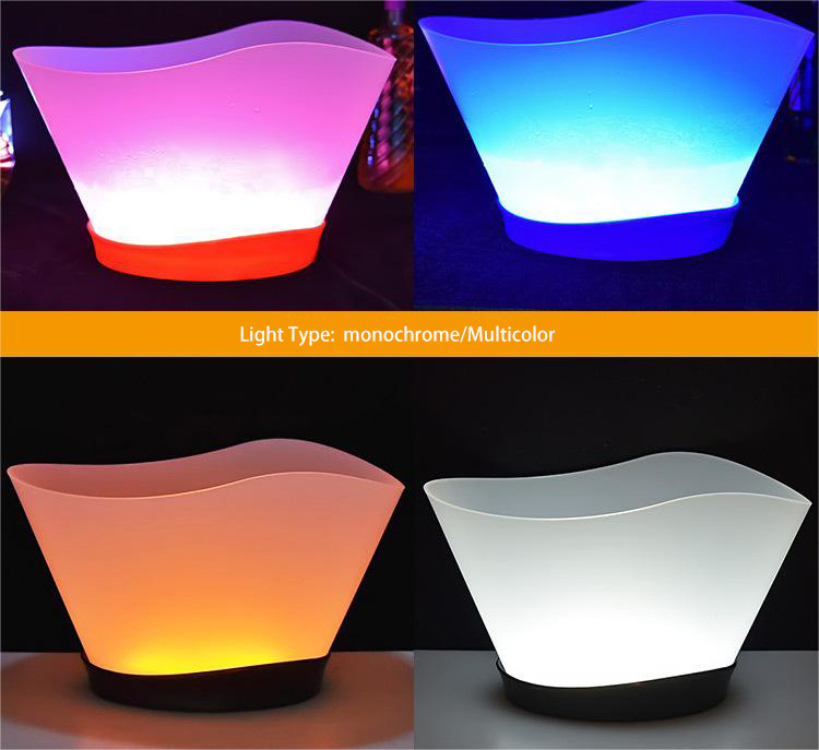 LED 12L Colorful Plastic Large Champagne Wine Multi Colors Changing Party Home Bar Clubs Ice Bucket