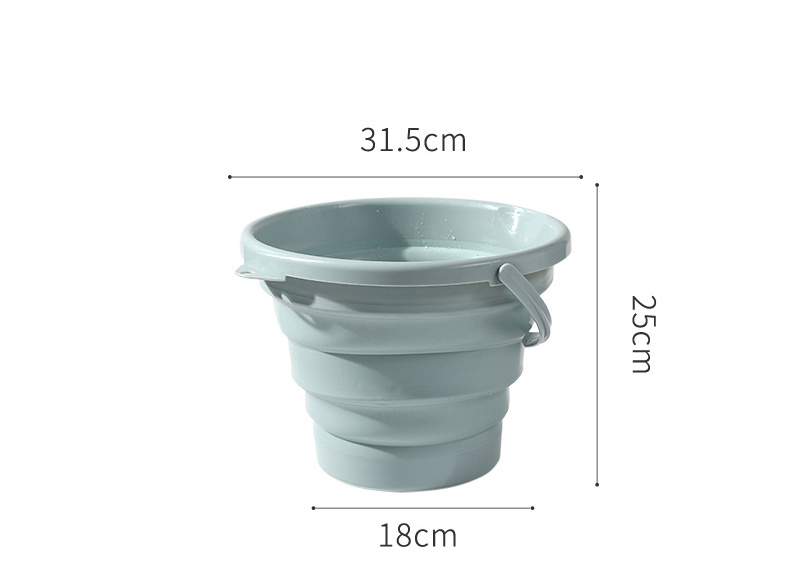 Wholesale Household Folding Foldable Wash Basin Collapsible Silicone Bucket with Handle