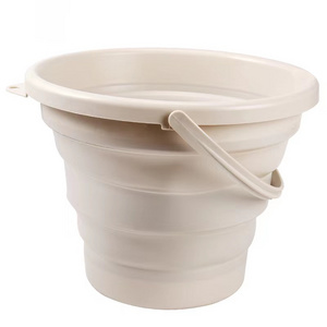 Wholesale Household Folding Foldable Wash Basin Collapsible Silicone Bucket with Handle