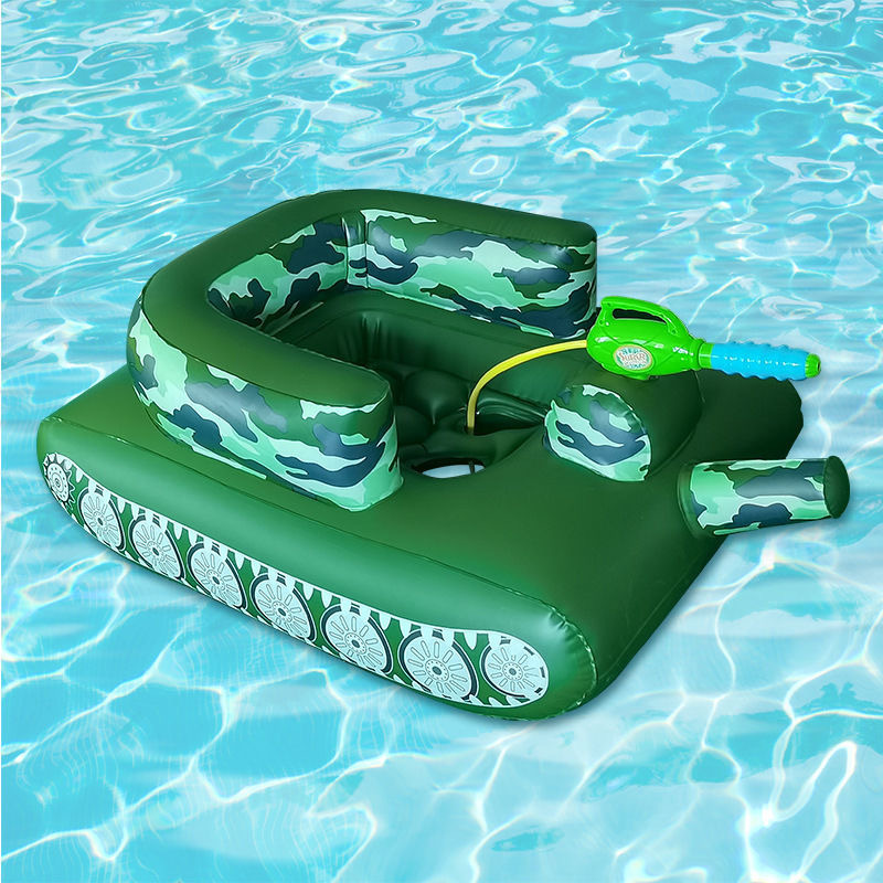 ODM OEM PVC Swimming pool inflatable Tank pool float for adults floatie inflatable rider on Water gun game toy beach floats