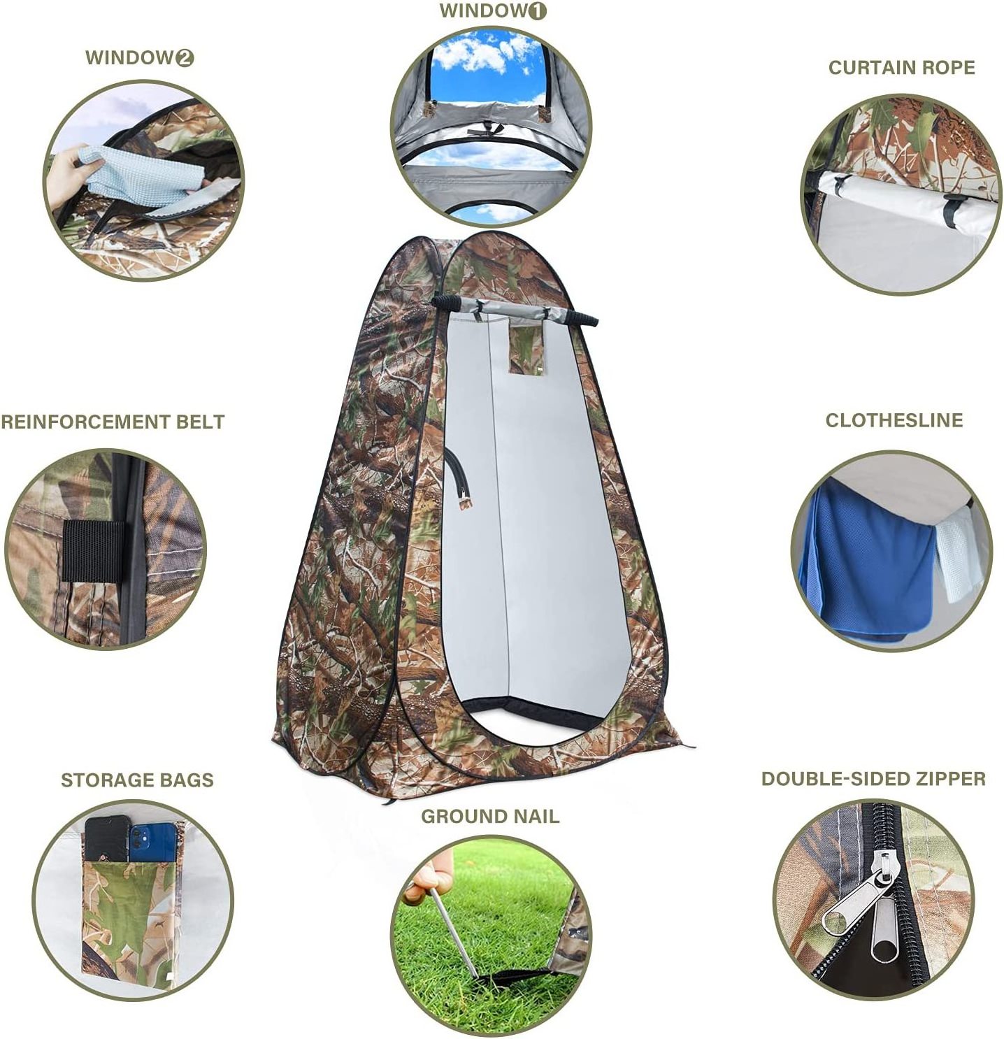 Open Overland Dressing Waterproof Portable Pop Up Privacy Shower Tents Camping Outdoor Tent With 4 Walls