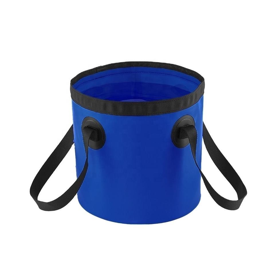 Camping Collapsible Wash Basin 500D PVC 30l Waterproof Folding Water Storage Bucket Fishing Bucket Folding Bucket