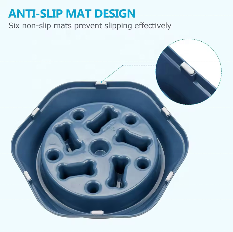 New Design Eco-friendly Plastic Anti Choking Washable Pet Small Dog And Cat Food Slow Feeder Bowl