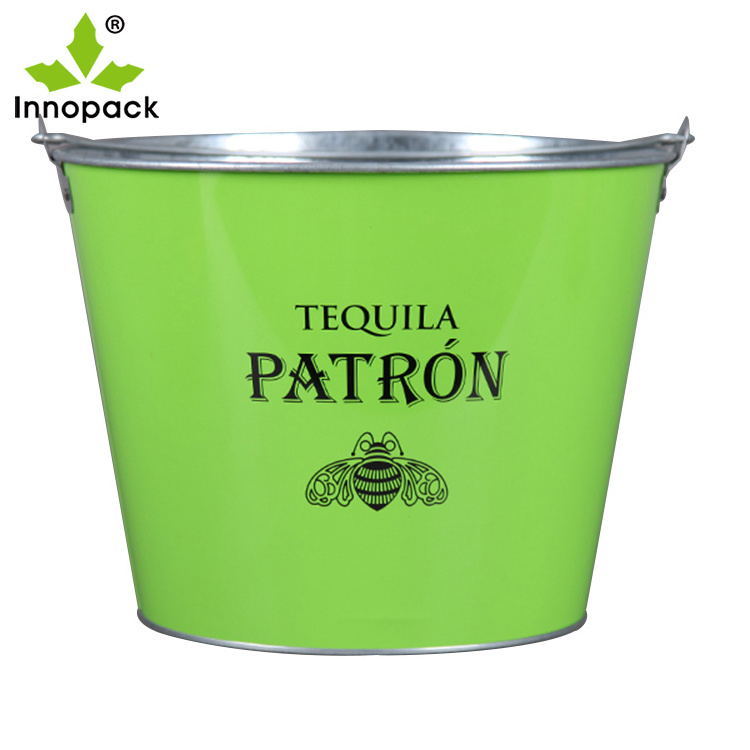 Custom Ice Bucket Corona Ice Bucket Zinc-plated Galvanized Metal Beer 5L Buckets, Coolers & Holders