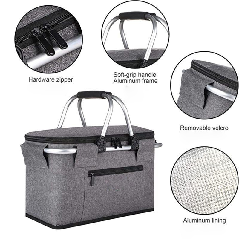 Wholesale Picnic Bag Insulated Heat Cooler Collapsible For Camping Beach Picnic Basket