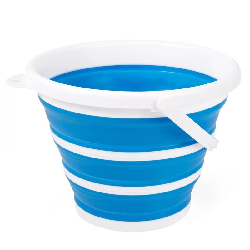 Wholesale Household Folding Foldable Wash Basin Collapsible Silicone Bucket with Handle