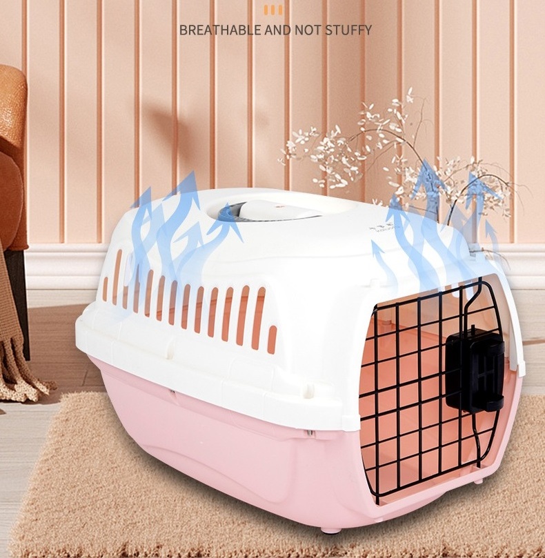 Pet Carrier Cages Airline Shipping Approved Plastic Dog Transport Box Pet Cages Bag Carrier And Travel Crates Kennel