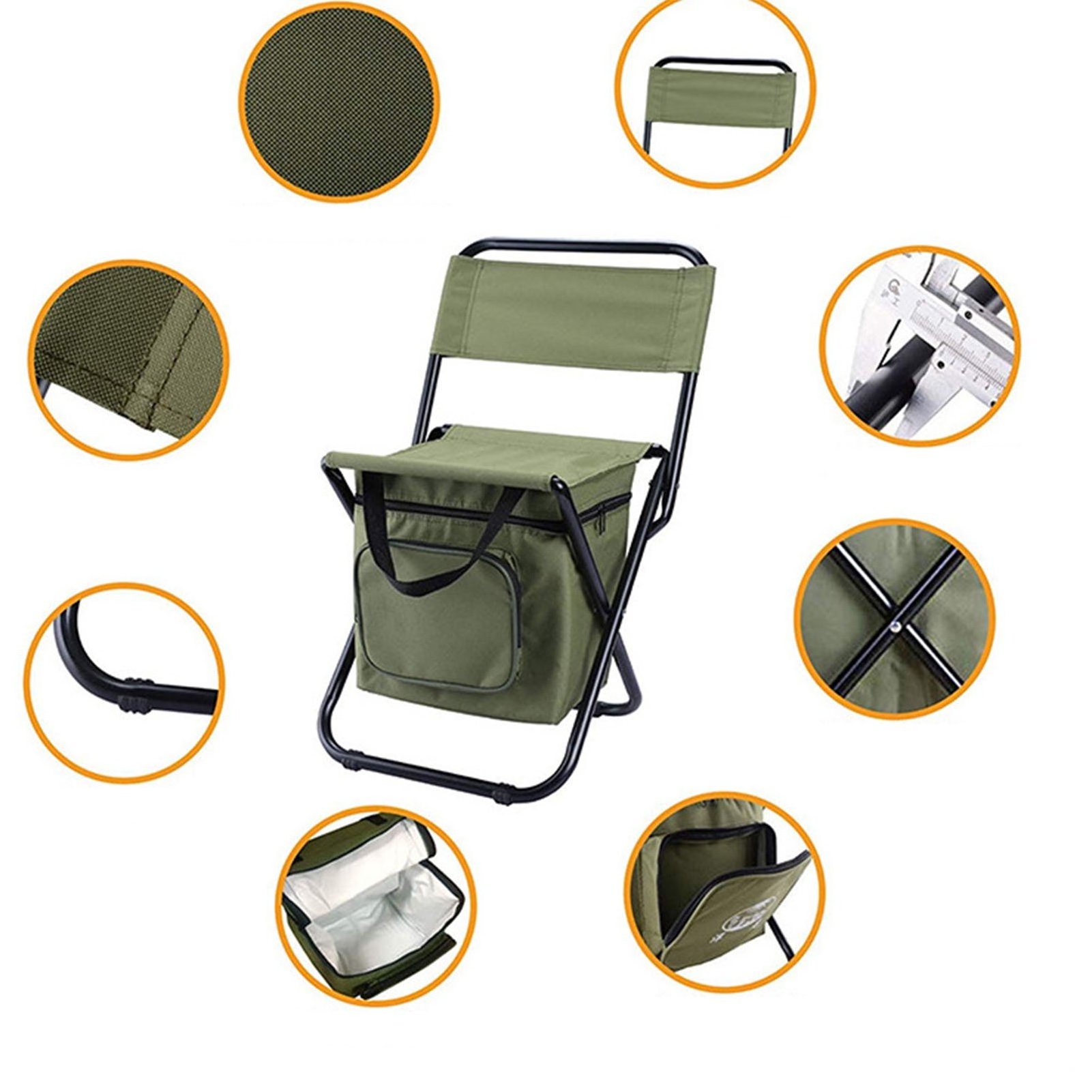 Valuable outdoor sport events insulated bag picnic backrest stool portable camping backpack beach chair with cooler