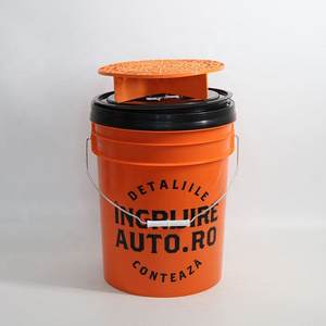 5 Gallon 20L printed  plastic car wash bucket with gamma seal lid and dust filter