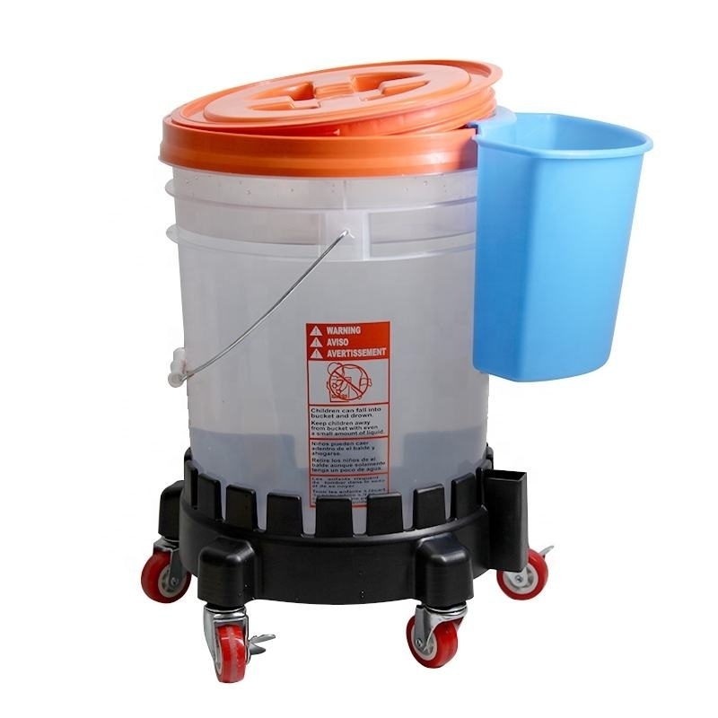 5 Gallon 20L printed  plastic car wash bucket with gamma seal lid and dust filter