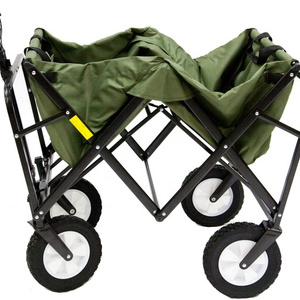 Outdoor Oxford Folding Camping Trolley Garden Cart Off-road Wheels Durable Portable Camping Wagon