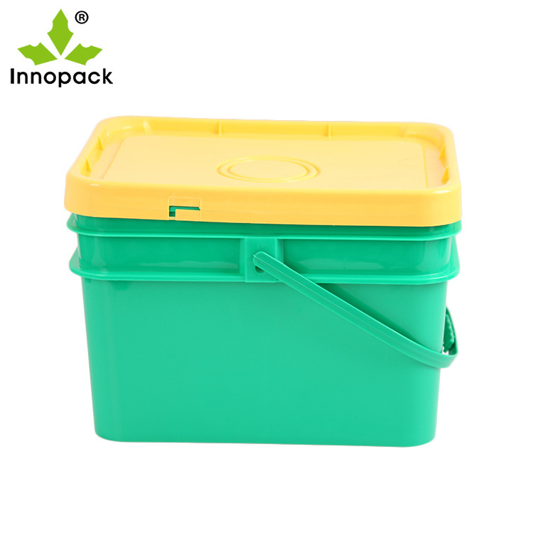 Storage PP Pails Custom color Rectangular pail 20L plastic bucket with lid