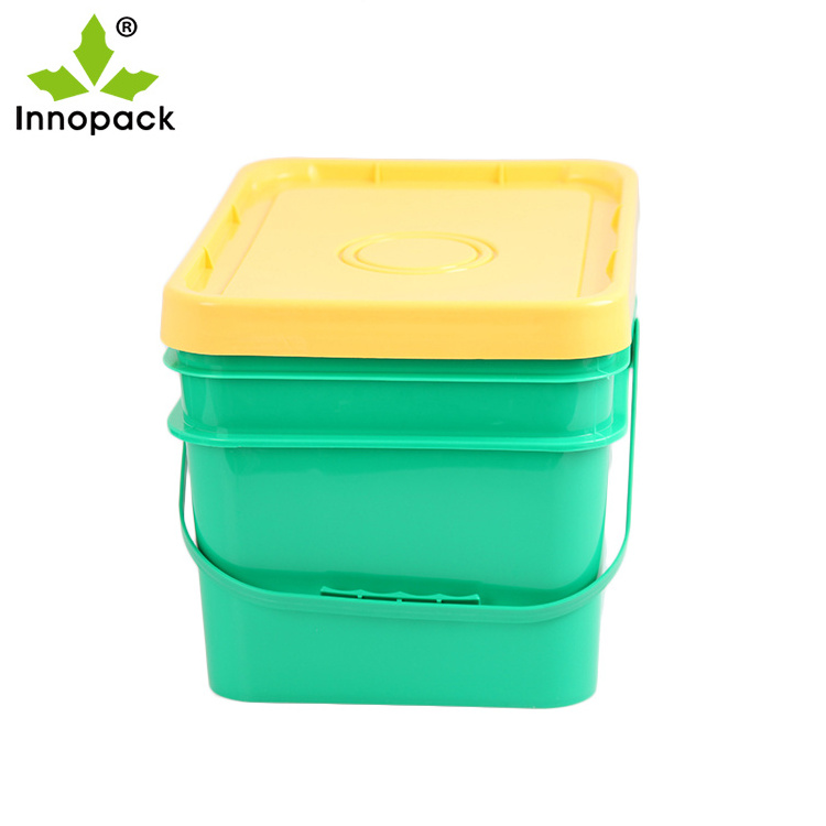 Storage PP Pails Custom color Rectangular pail 20L plastic bucket with lid