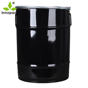 60 L black stainless steel drum, oil drum with lock collar