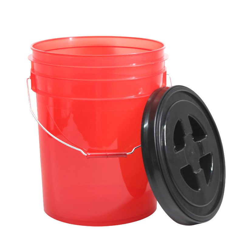 Factory wholesale Quality 5 gallon plastic round bucket fishery bucket with lid Car Wash Cleaning Plastic Bucket with handle