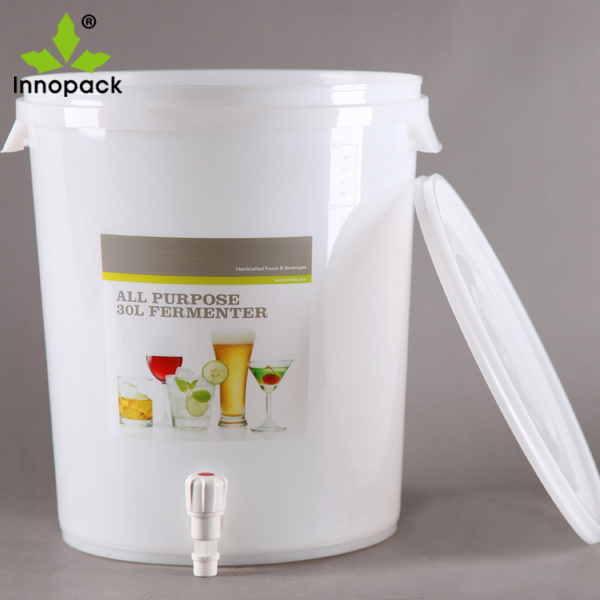 30L plastic fermenter bucket with air lock, spigot, beer barrel