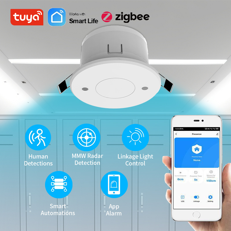 Tuya Zigbee human presence detector with millimeter wave radar sensor