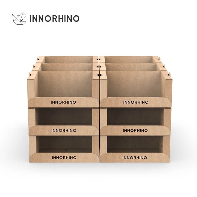 Retail Ready Products Packaging Store Floor Box Corrugated Stackable PDQ Display Pallet Tray INNORHINO