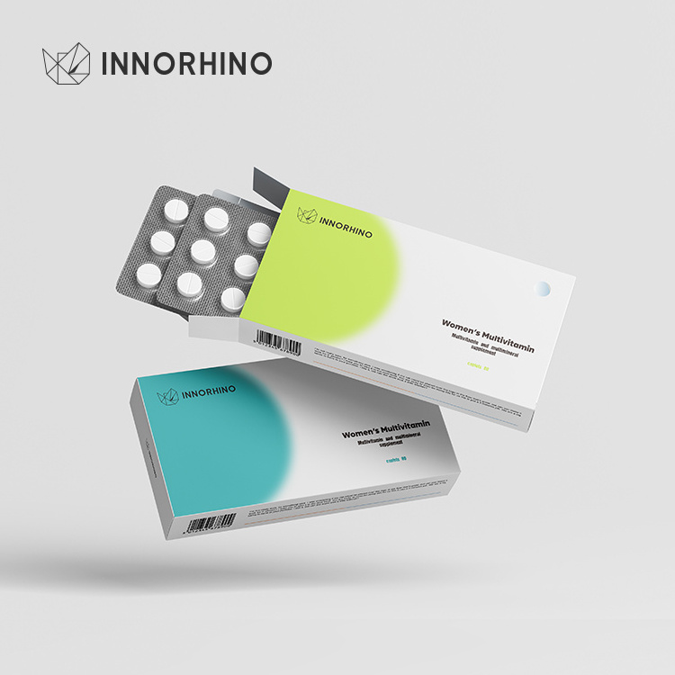 INNORHINO Custom Design Medicine Pill Tablet Packaging Paper Box for Medicine