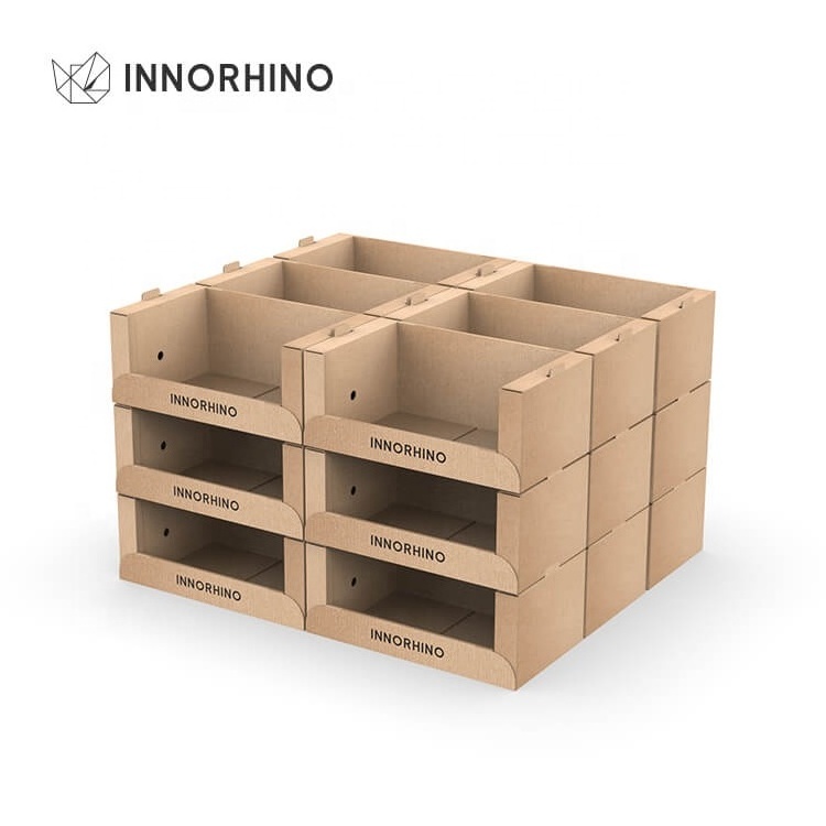 Retail Ready Products Packaging Store Floor Box Corrugated Stackable PDQ Display Pallet Tray INNORHINO