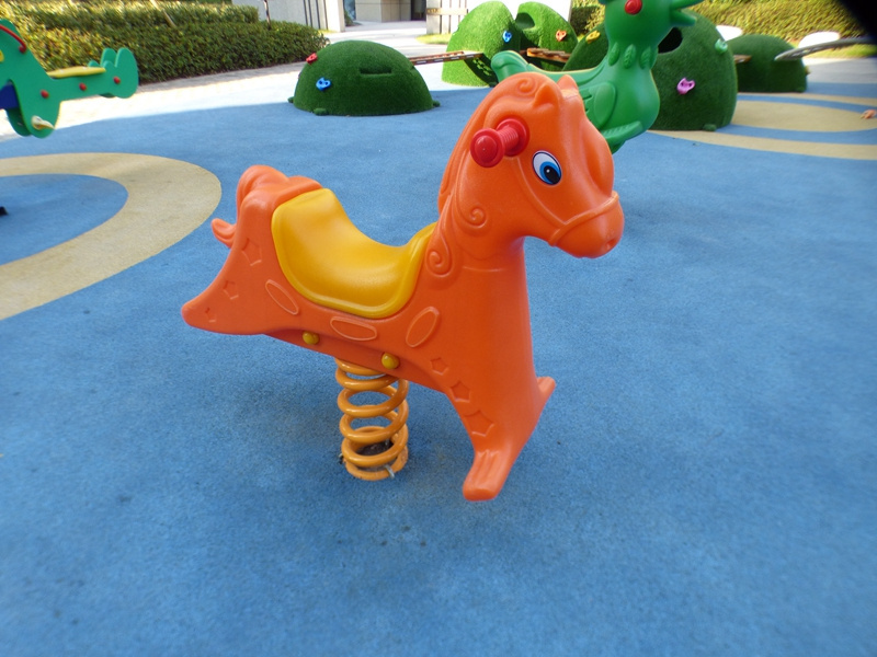 Outdoor Playground HDPE Animal Rocking Spring Rocking Horse Kids Spring Rider Toys Plastic Horse for Sale