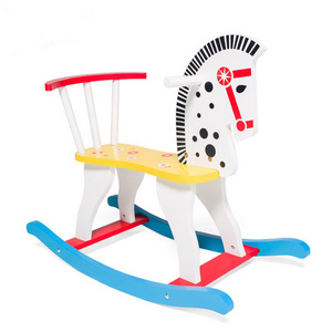 Wholesale Fashion Kids Children's Wooden Animal Shaped Chair Rocking Horse Decoration Wood Toy For Baby