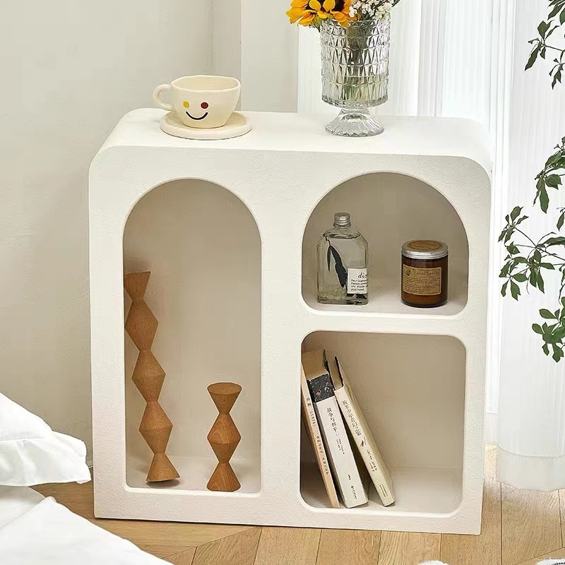 High quality nordic style living room home furniture small white storage book shelf wooden cabinets