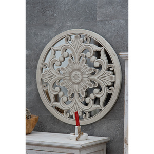 INNOVA living room decoration metal wall flower art rustic white round metal circle Wall Decor