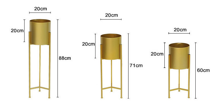 Innova Balcony Large Garden Tall Flower Plant Stand Modern Indoor Outdoor Unique Decorative Metal Gold Planter Pot Stand