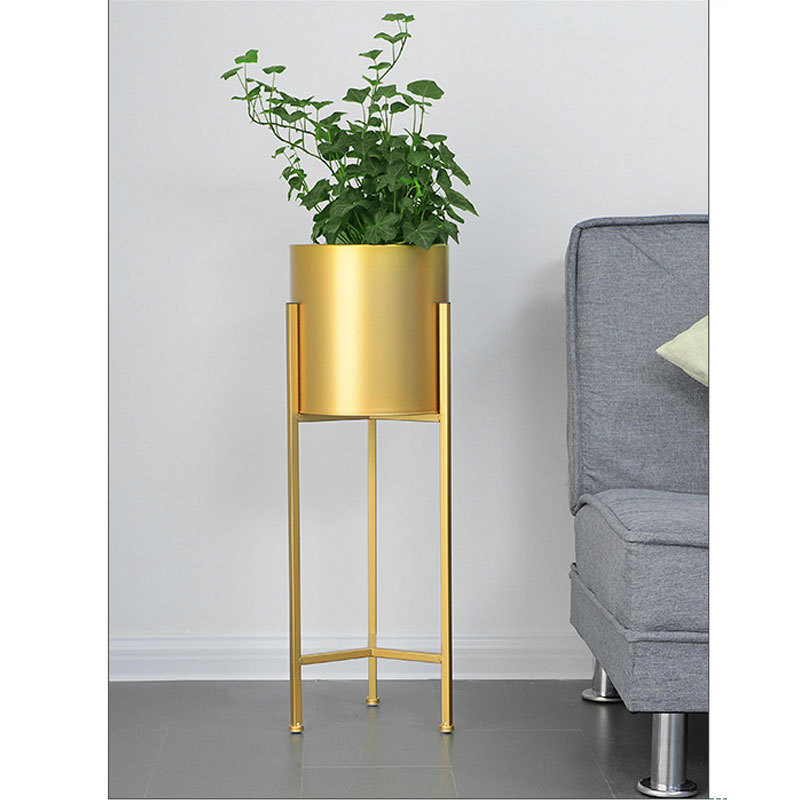 Innova Balcony Large Garden Tall Flower Plant Stand Modern Indoor Outdoor Unique Decorative Metal Gold Planter Pot Stand