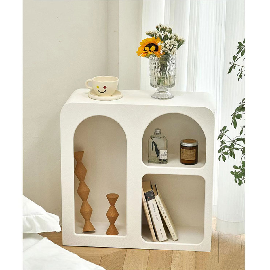 High quality nordic style living room home furniture small white storage book shelf wooden cabinets