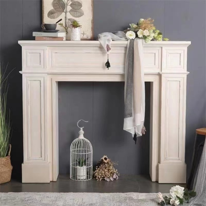 INNOVA home french style indoor fireplace surround white color wood mantel shelf manufacturer