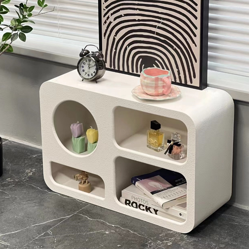 High quality nordic style living room home furniture small white storage book shelf wooden cabinets