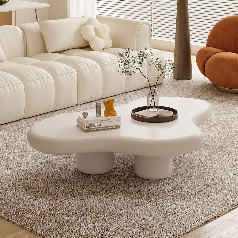 High quality modern home furniture detachable white cloud shape wooden coffee table for living room