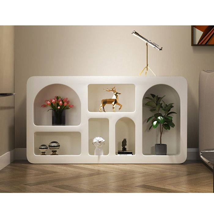 Innova Modern Decorative Storage Living Room Bookshelf Furniture Minimalist White Hard Wood Console Cabinet with Shelf