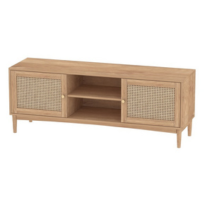 Natural Designs Classic Home Living Room TV Table Stand Furniture MDF Wood Rattan TV Cabinet