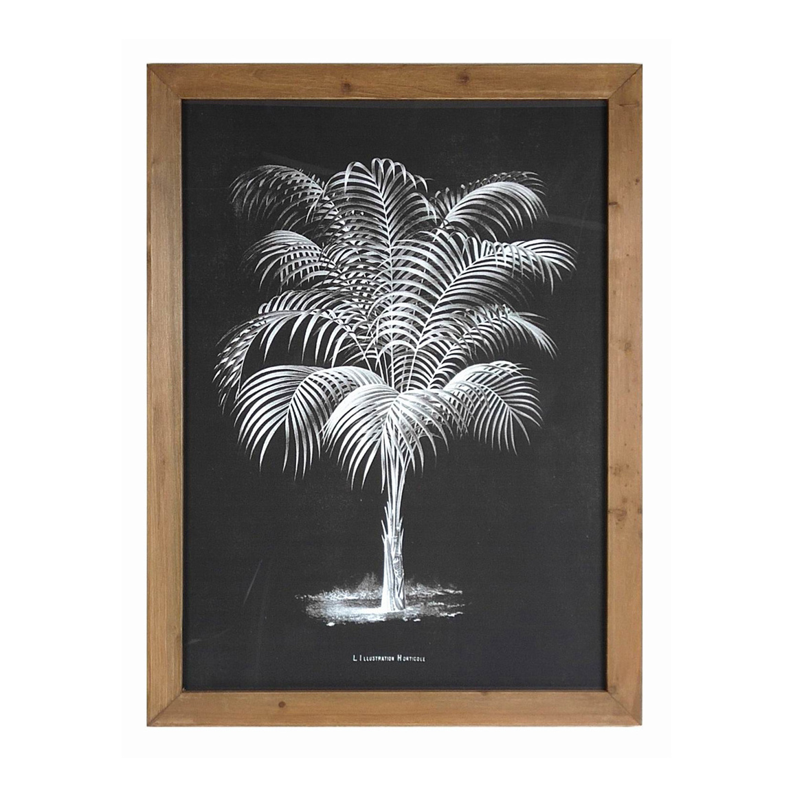 INNOVA Home living room decor rustic black and white palm tree painting wooden wall decorative art panels