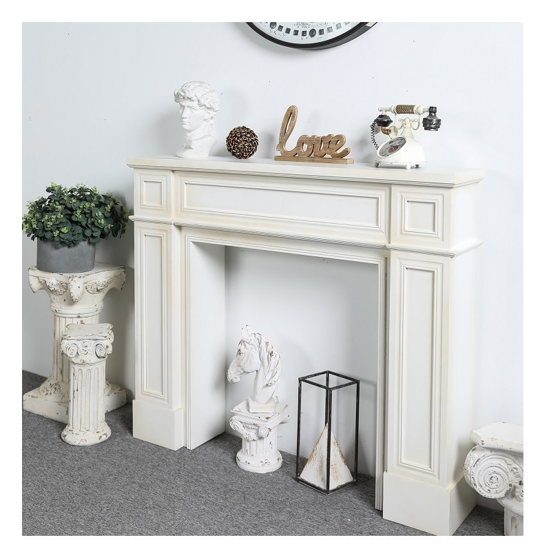 INNOVA modern design classical decorative wooden fireplace , antique french style white wood fireplace mantel